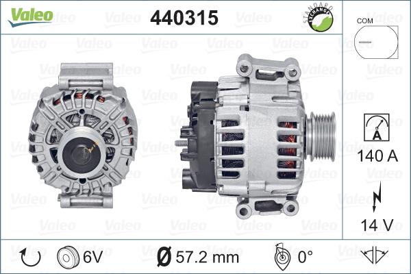 Valeo 440315 - Генератор vvparts.bg