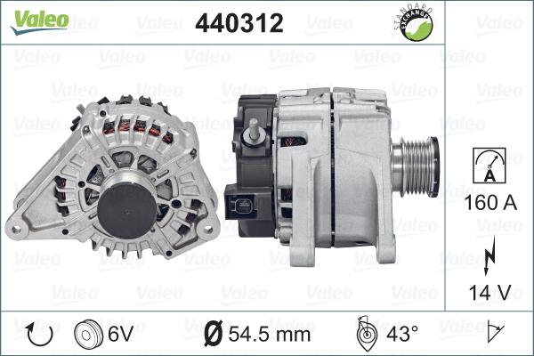 Valeo 440312 - Генератор vvparts.bg