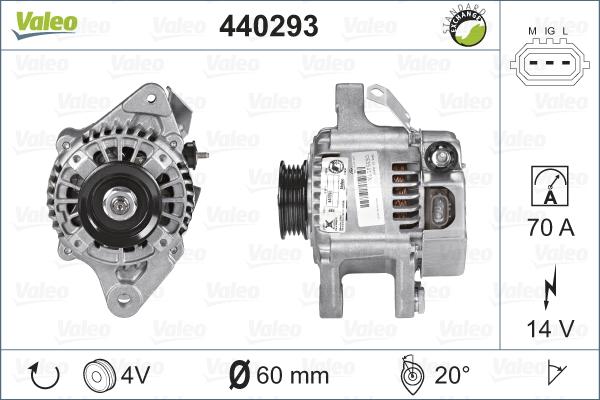 Valeo 440293 - Генератор vvparts.bg