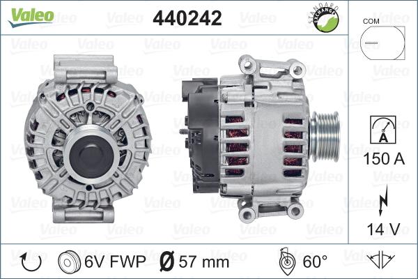 Valeo 440242 - Генератор vvparts.bg