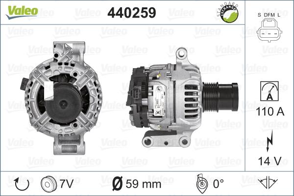 Valeo 440259 - Генератор vvparts.bg