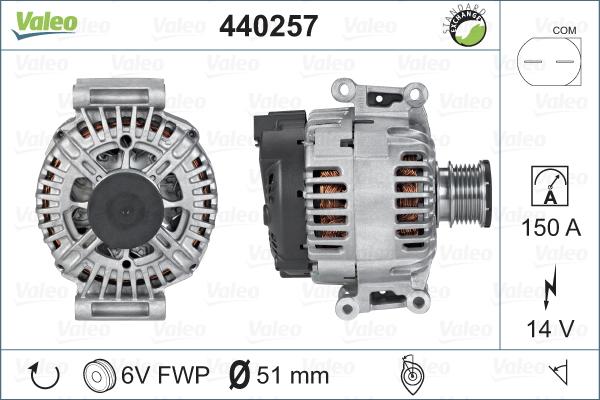 Valeo 440257 - Генератор vvparts.bg