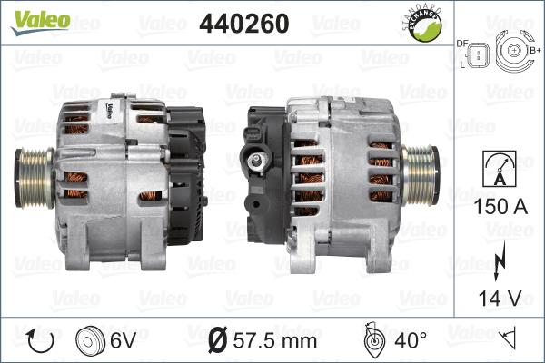 Valeo 440260 - Генератор vvparts.bg