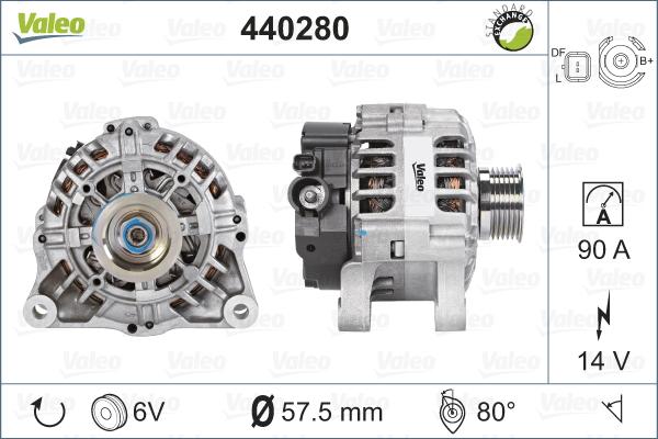 Valeo 440280 - Генератор vvparts.bg