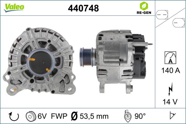 Valeo 440748 - Генератор vvparts.bg