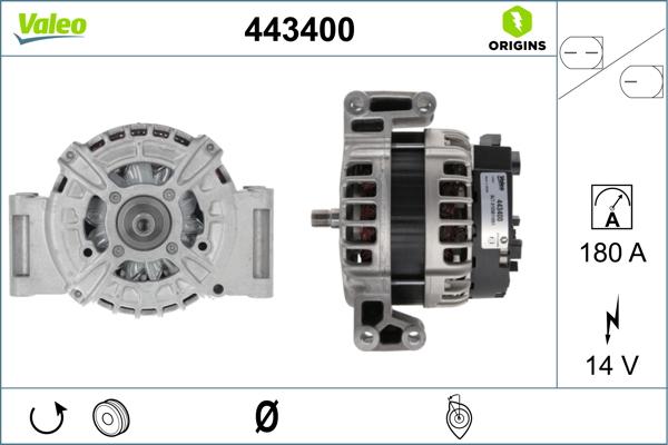 Valeo 443400 - Генератор vvparts.bg