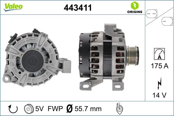 Valeo 443411 - Генератор vvparts.bg