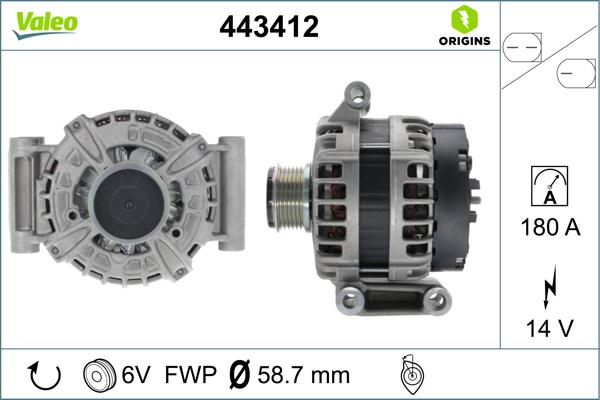 Valeo 443412 - Генератор vvparts.bg