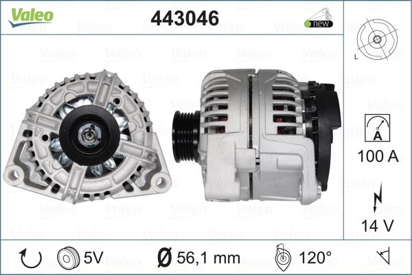 Valeo 443046 - Генератор vvparts.bg