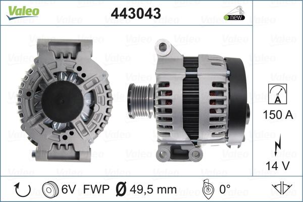 Valeo 443043 - Генератор vvparts.bg