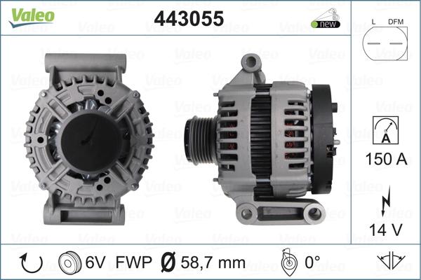 Valeo 443055 - Генератор vvparts.bg