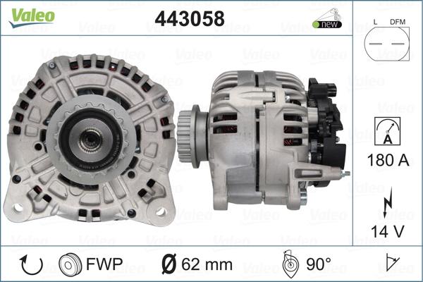 Valeo 443058 - Генератор vvparts.bg