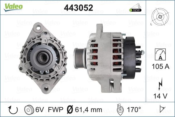 Valeo 443052 - Генератор vvparts.bg