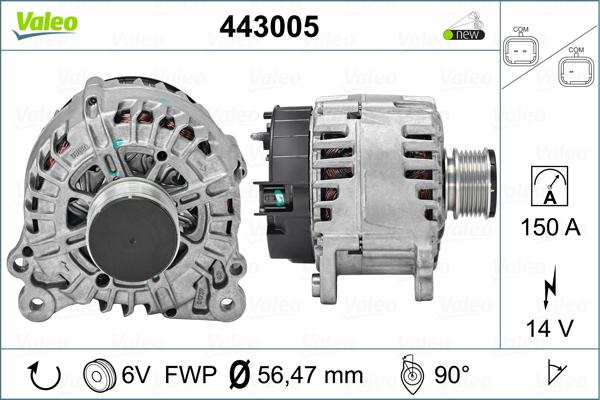 Valeo 443005 - Генератор vvparts.bg