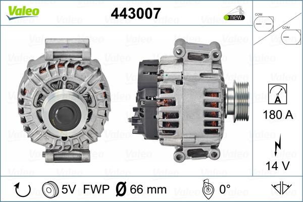 Valeo 443007 - Генератор vvparts.bg