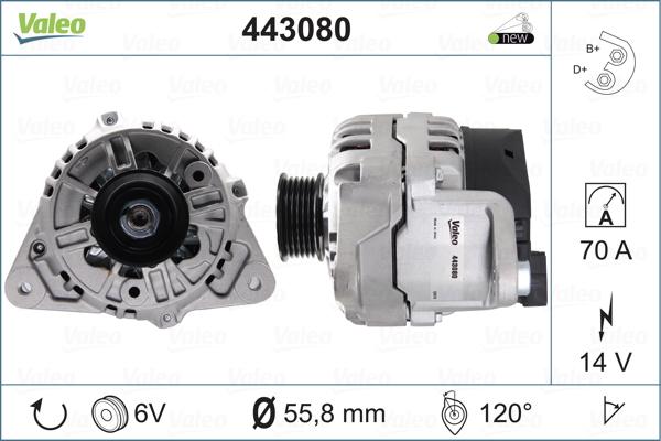 Valeo 443080 - Генератор vvparts.bg