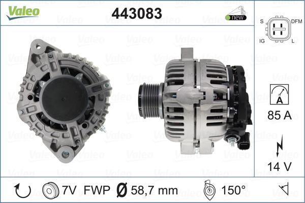 Valeo 443083 - Генератор vvparts.bg