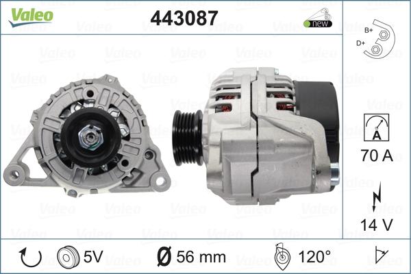 Valeo 443087 - Генератор vvparts.bg