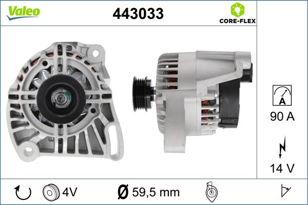 Valeo 443033 - Генератор vvparts.bg