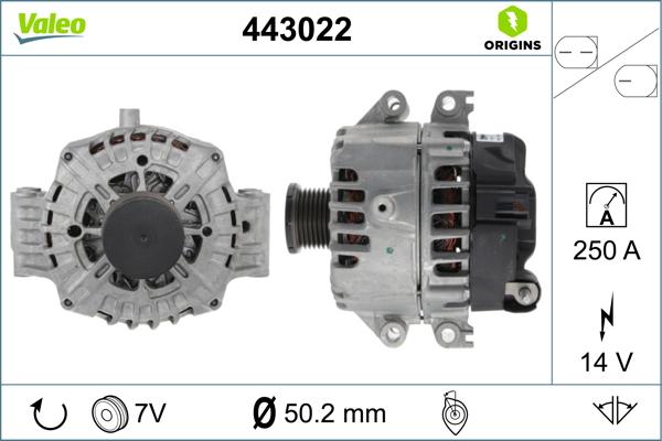 Valeo 443022 - Генератор vvparts.bg