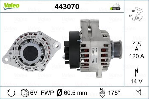 Valeo 443070 - Генератор vvparts.bg