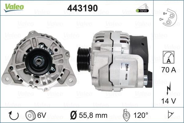 Valeo 443190 - Генератор vvparts.bg