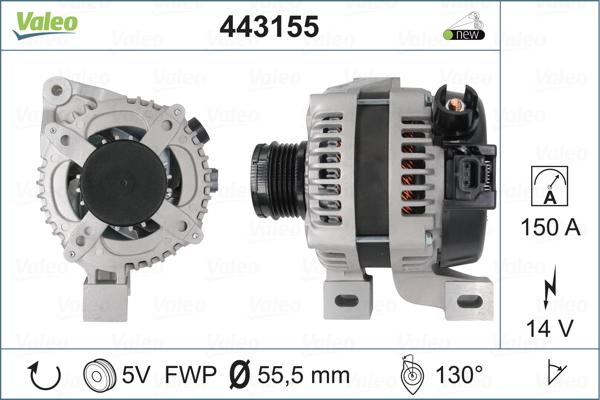 Valeo 443155 - Генератор vvparts.bg