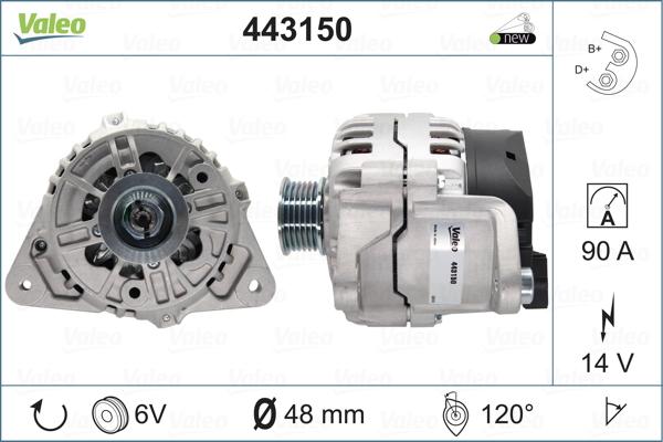 Valeo 443150 - Генератор vvparts.bg