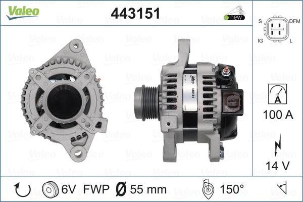 Valeo 443151 - Генератор vvparts.bg