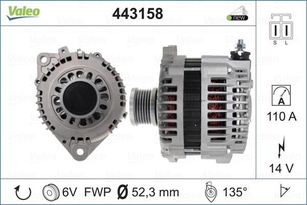 Valeo 443158 - Генератор vvparts.bg