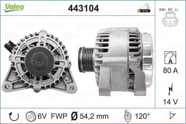 Valeo 443104 - Генератор vvparts.bg