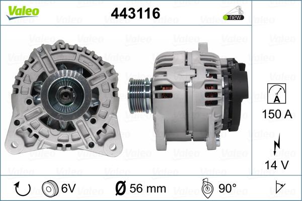 Valeo 443116 - Генератор vvparts.bg