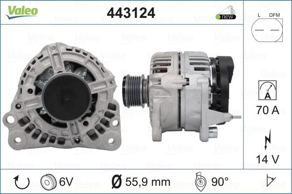 Valeo 443124 - Генератор vvparts.bg