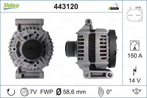 Valeo 443120 - Генератор vvparts.bg