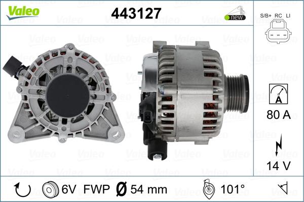 Valeo 443127 - Генератор vvparts.bg