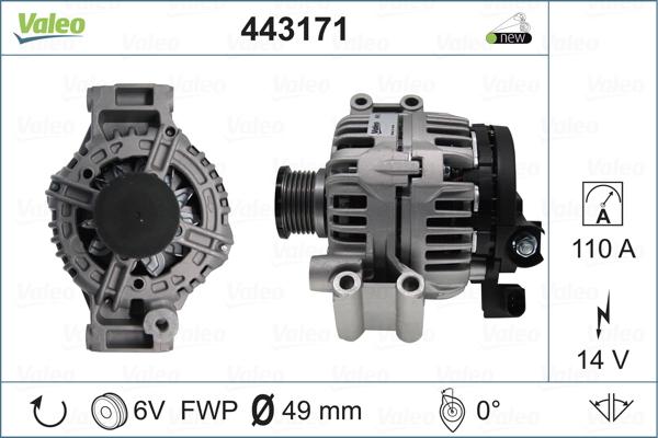 Valeo 443171 - Генератор vvparts.bg