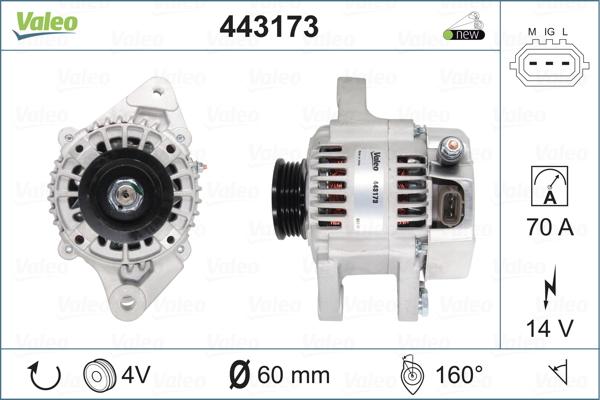 Valeo 443173 - Генератор vvparts.bg