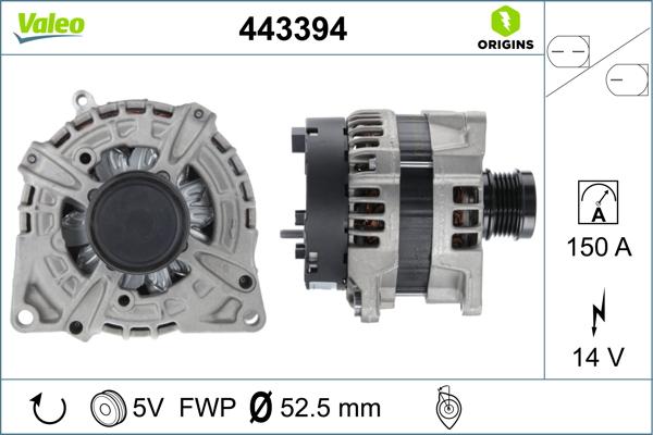 Valeo 443394 - Генератор vvparts.bg