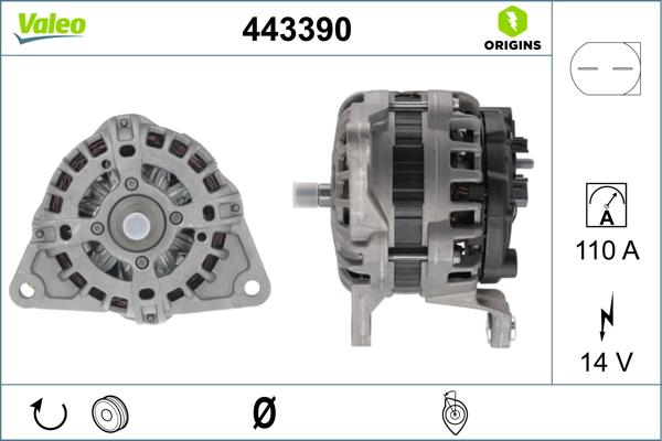 Valeo 443390 - Генератор vvparts.bg