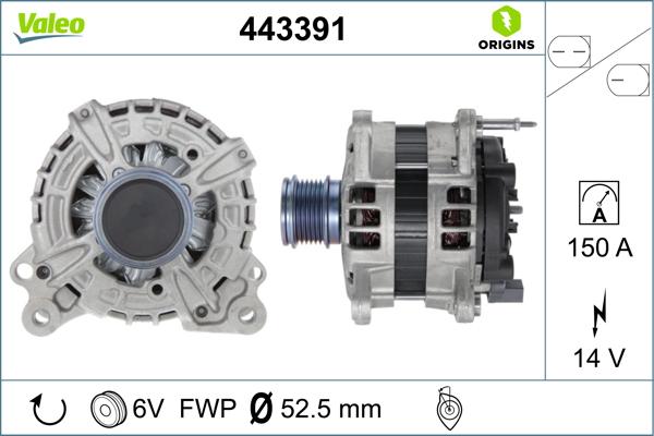 Valeo 443391 - Генератор vvparts.bg