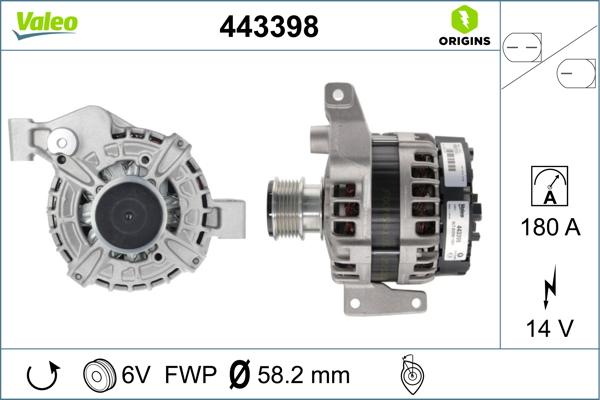 Valeo 443398 - Генератор vvparts.bg