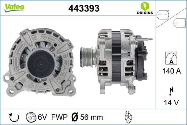 Valeo 443393 - Генератор vvparts.bg