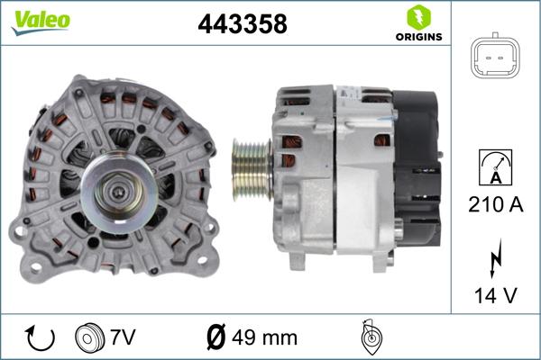 Valeo 443358 - Генератор vvparts.bg