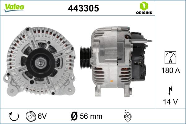 Valeo 443305 - Генератор vvparts.bg