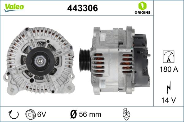 Valeo 443306 - Генератор vvparts.bg