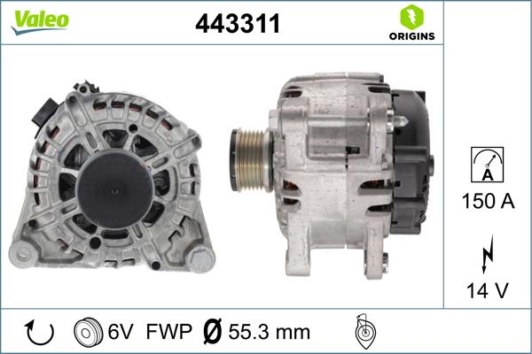 Valeo 443311 - Генератор vvparts.bg