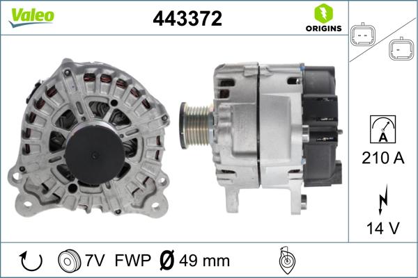 Valeo 443372 - Генератор vvparts.bg