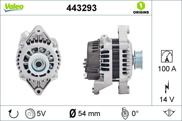 Valeo 443293 - Генератор vvparts.bg