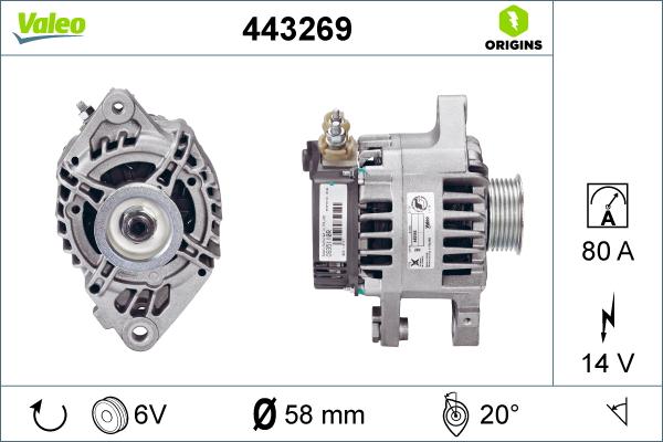 Valeo 443269 - Генератор vvparts.bg