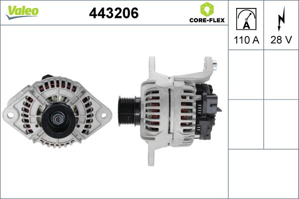 Valeo 443206 - Генератор vvparts.bg